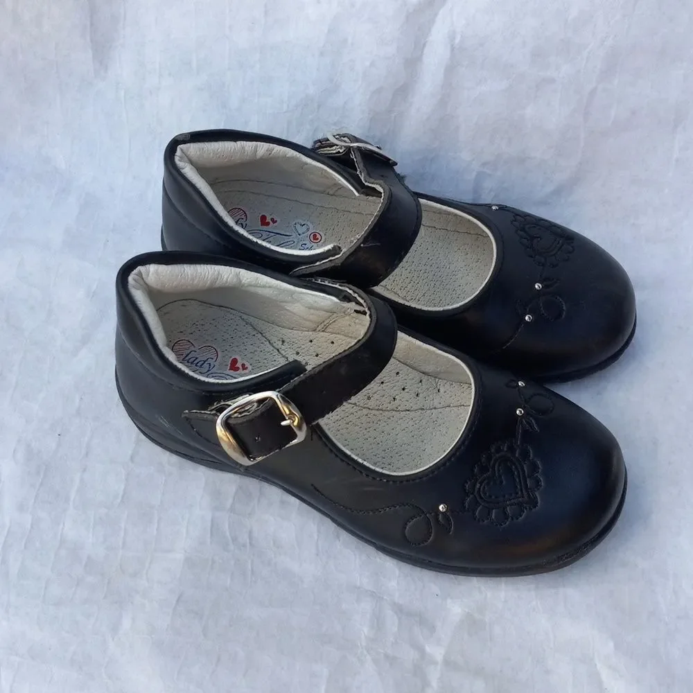 Lady Flores Black Little Girl's Shoes Size 2.5